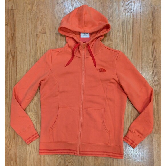 The North Face Womens Hoodie Full Zip High Neck Logo Stretch Large Emberglow NWT - Picture 1 of 10